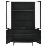 Industrial Black Display Cabinet with Glass Door