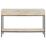 Contemporary White Washed Console Table