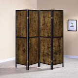 Rustic 4-Panel Room Divider in 3 Color Options