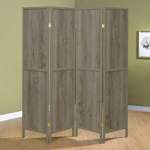 Rustic 4-Panel Room Divider in 3 Color Options