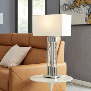 Acrylic Table Lamp with White Shade