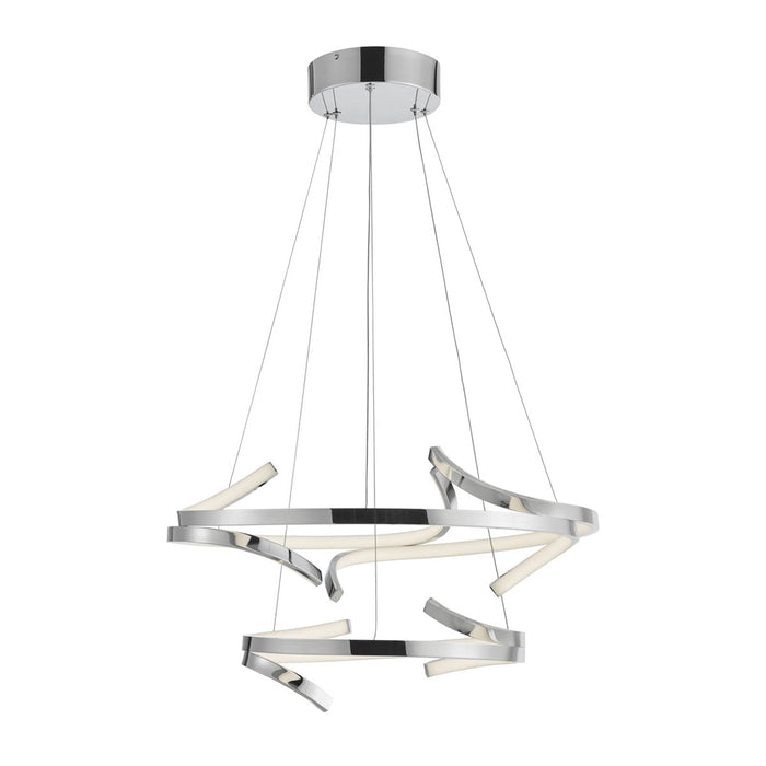 Round Two Tiers Chrome LED Chandelier