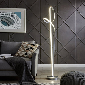 Silver Dimmable LED Floor Lamp