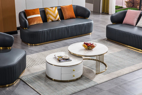 Round Nesting Storage Coffee Table