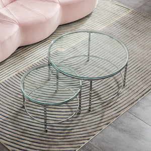 Leslie Round Glass Nesting Coffee Tables