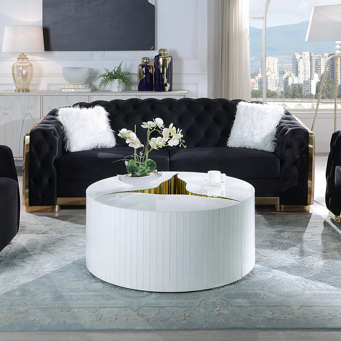 White Round Modular Coffee Table