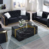 Modular Faux Marble Coffee Table in Black or White