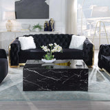 Modular Faux Marble Coffee Table in Black or White