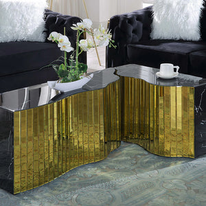 Modular Faux Marble Coffee Table in Black or White