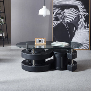 Contemporary Leatherette Coffee Table in 3 Color Options