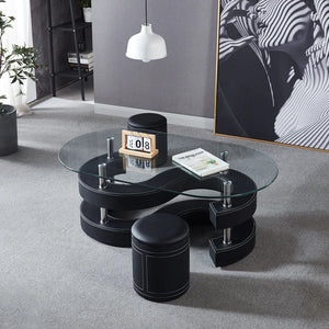 Contemporary Leatherette Coffee Table in 3 Color Options