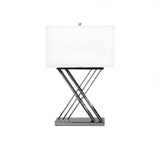 Linen Shade Table Lamp with Chrome X-Base