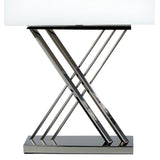 Linen Shade Table Lamp with Chrome X-Base