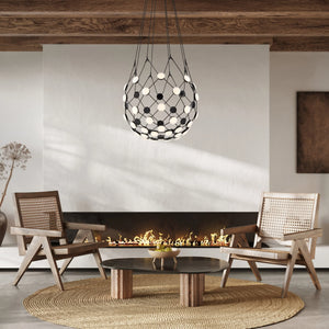 Contemporary LED Basket Chandelier in 2 Sizes