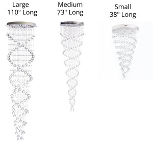 Helix Crystal Chandelier in 3 Sizes