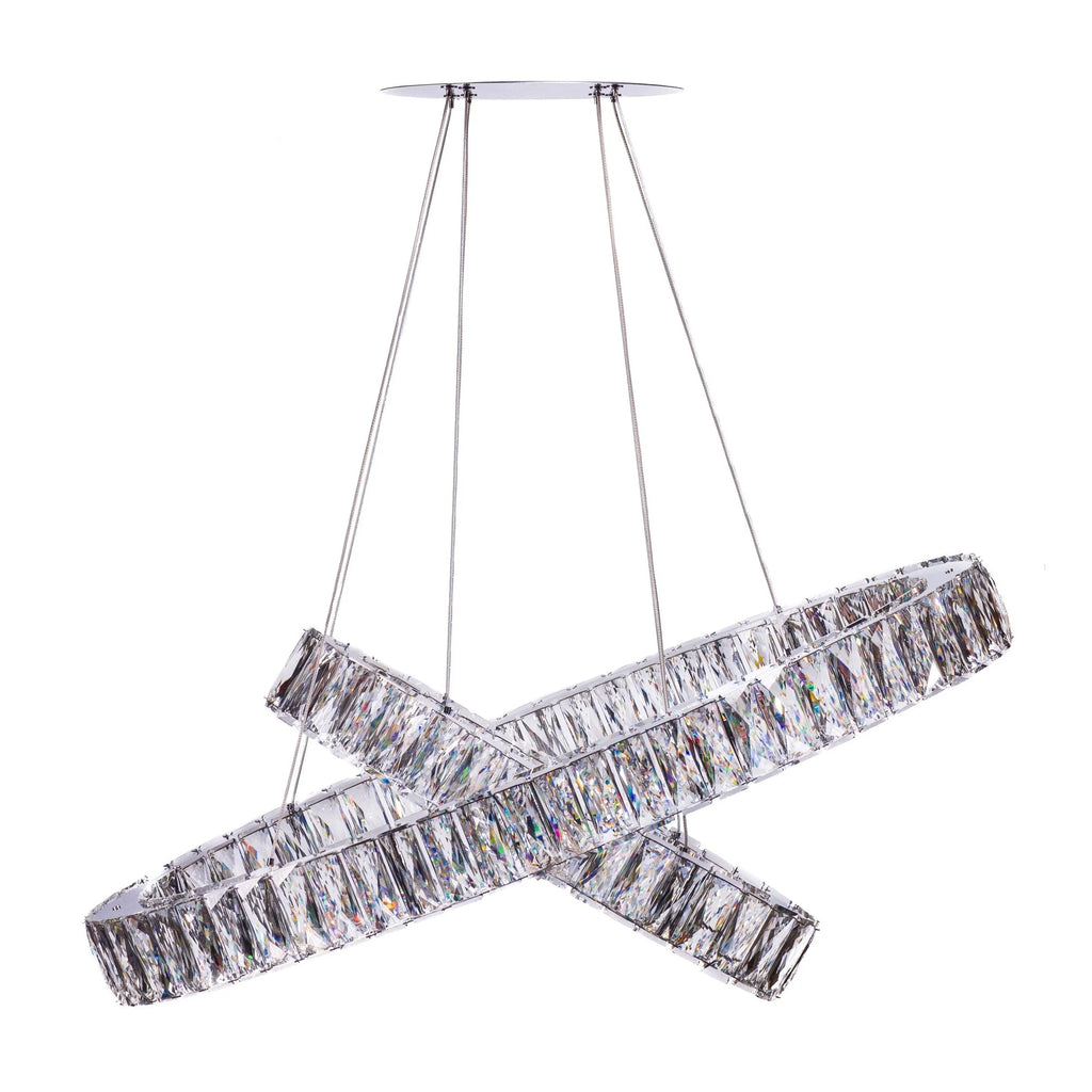 Contemporary Oval Rings Crystal LED Chandelier