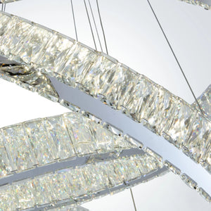 Contemporary Oval Rings Crystal LED Chandelier