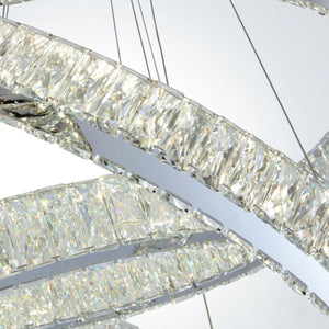 Three Oval Rings Crystal LED Chandelier