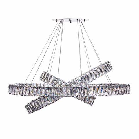 Three Oval Rings Crystal LED Chandelier