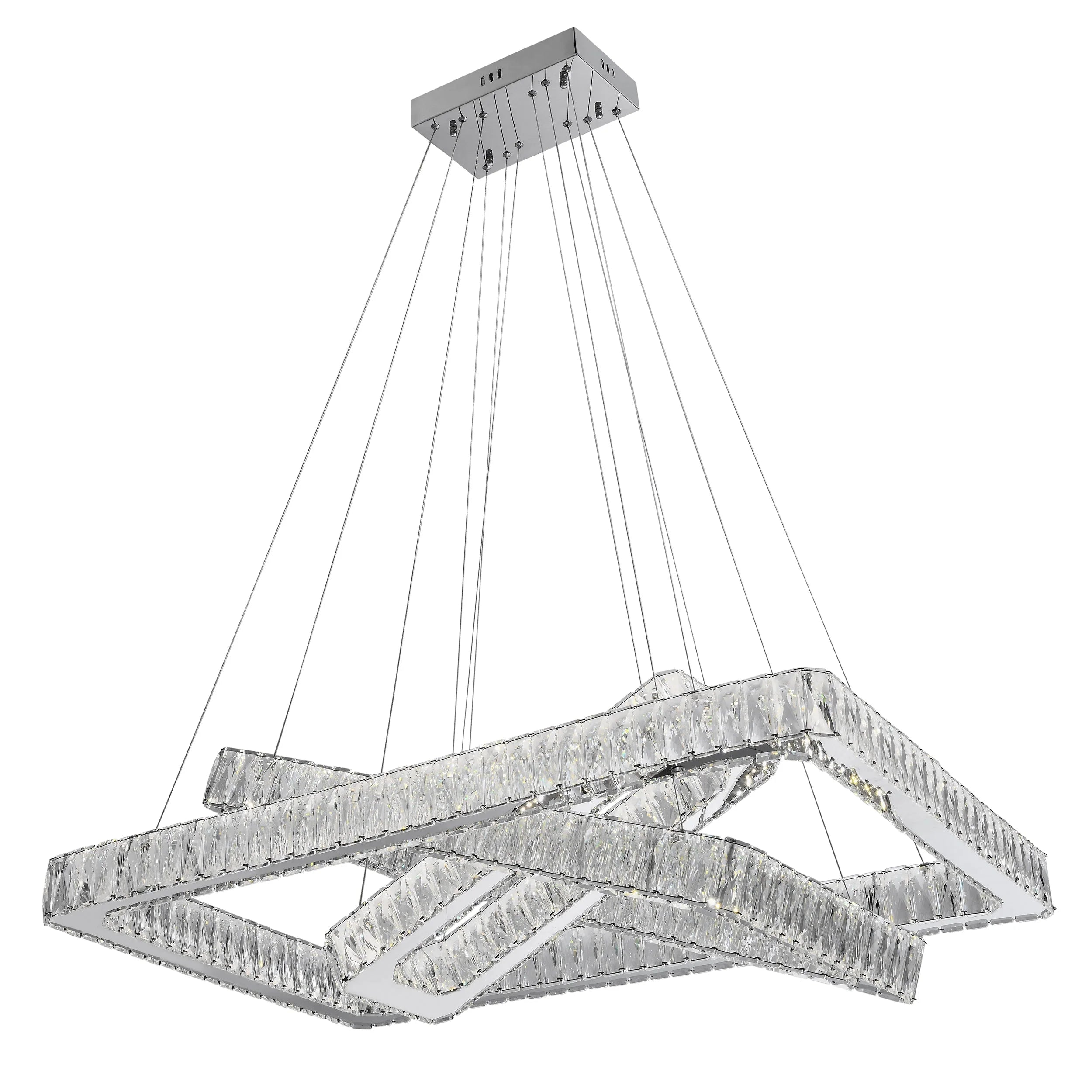 Three Rectangular Rings Crystal LED Chandelier