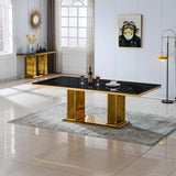 Mandy Black Marble Dining Room Collection