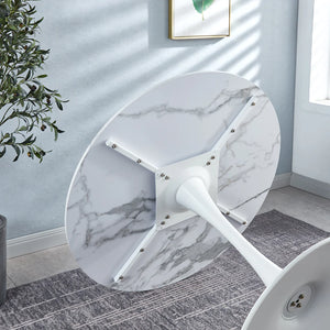 James Faux Marble Round Dining Table