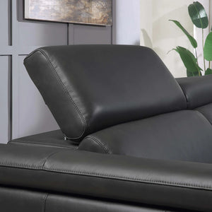 Liam Black Leather Reclining Sectional