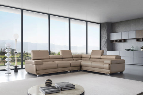 Jason Leather Match Sectional in 4 Colors