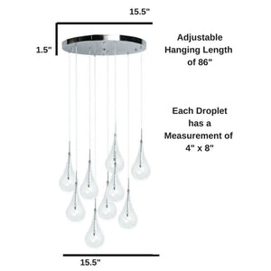 Glass Droplets Chandelier in 2 Sizes