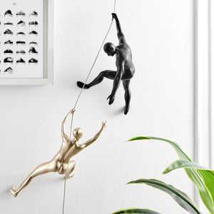 Wall Climbing Couple Sculptures in 3 Color Options