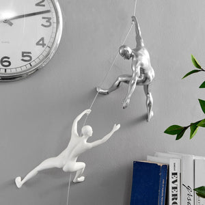 Wall Climbing Couple Sculptures in 3 Color Options