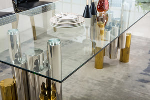 Maxine Dual Tone Glass Dining Table