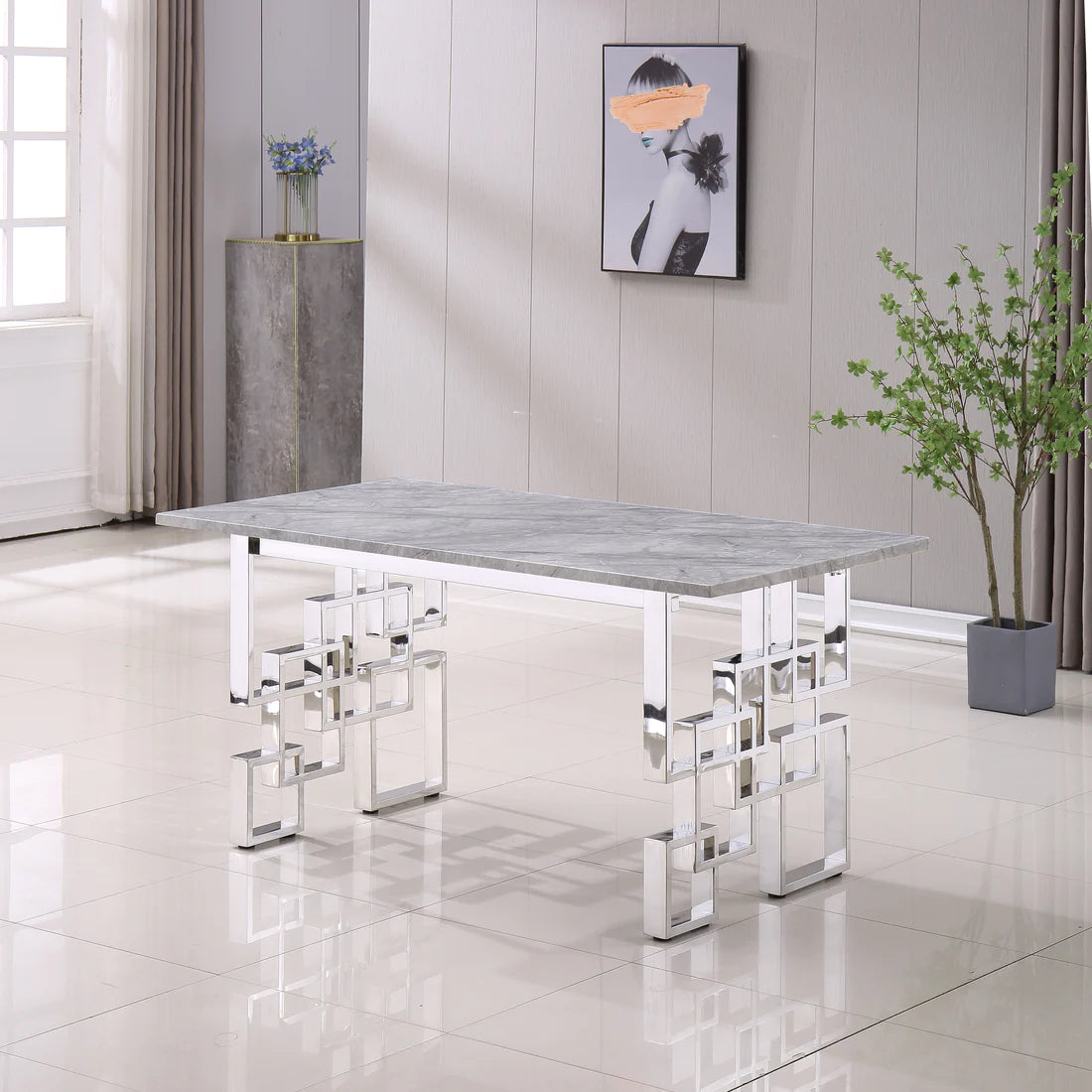 Susie Marble Dining Table in 2 Colors & 2 Sizes