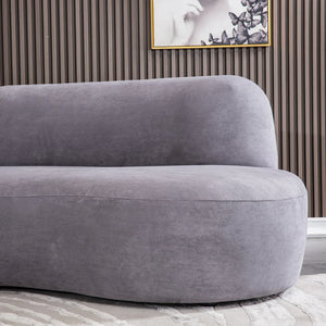 Amelia Curve Fabric Sofa in 3 Color Options