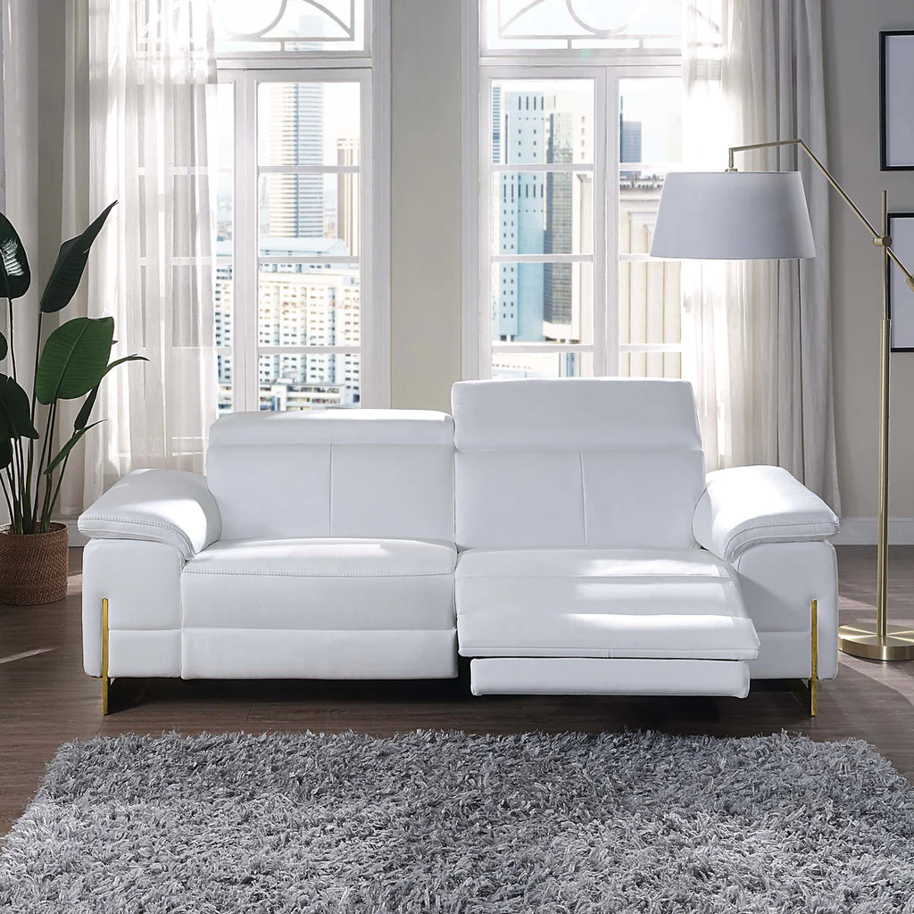 Aneta Living Room Collection in Black or White Leather