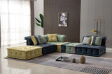 Modular Multicolor Fabric Sectional