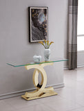 Modern Console Table with Adjustable Base in Gold or Silver