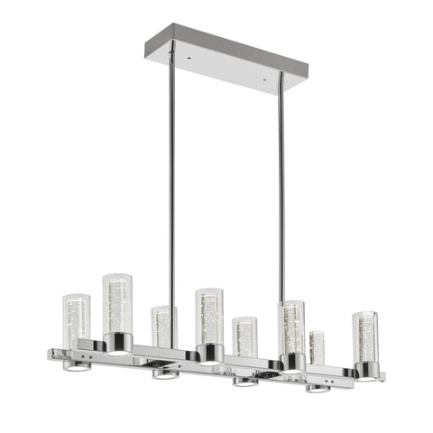 Sparkling Rectangular Crystal Chandelier with 8 Lights