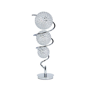 Crystal Spheres Vertical Table Lamp with 3 Lights