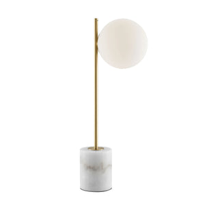 White and Gold Table Lamp with Marble Base