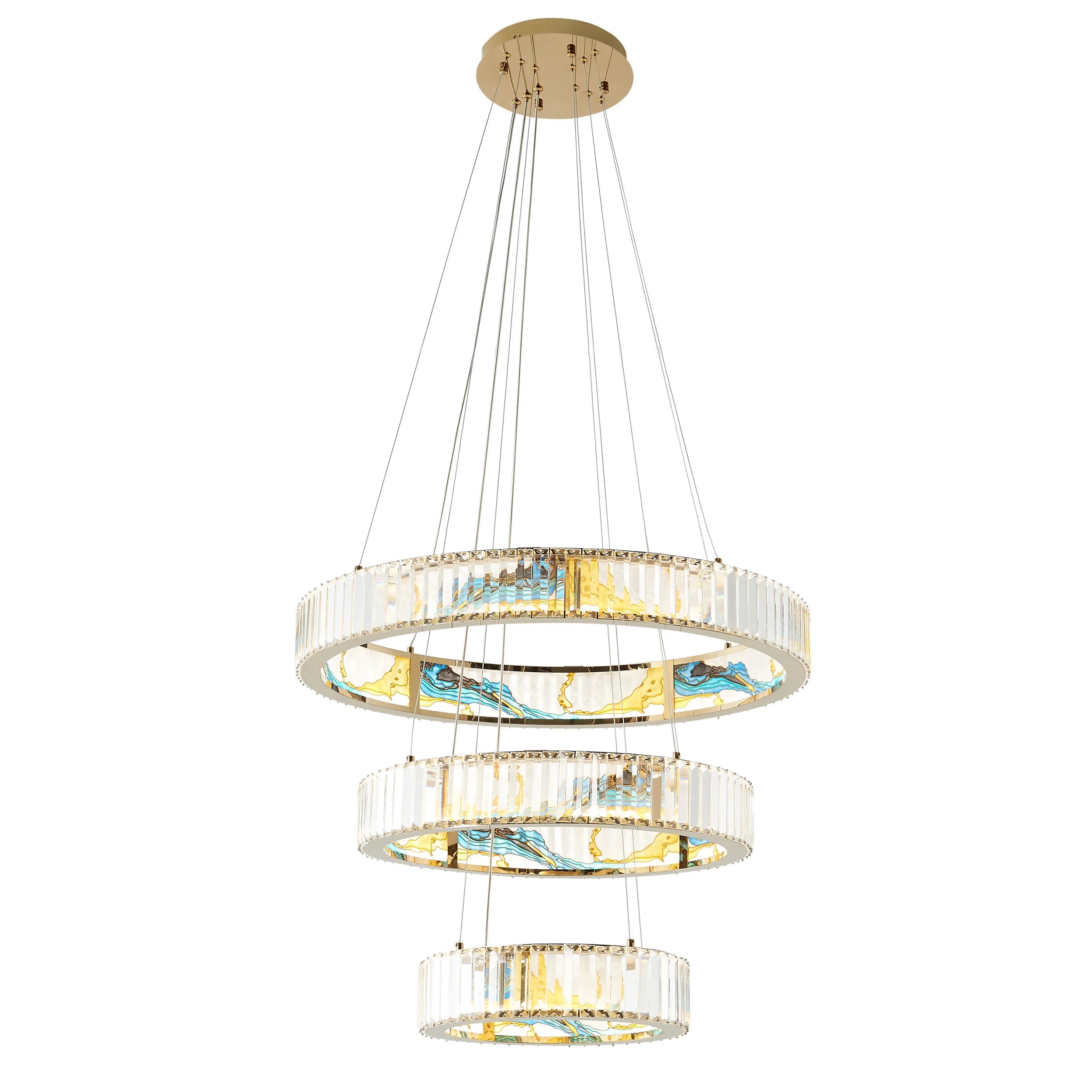 Golden Radiance Three Tiers Chandelier