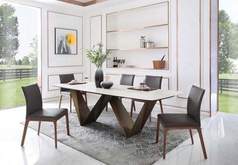 Mel Modern White Ceramic Dining Table