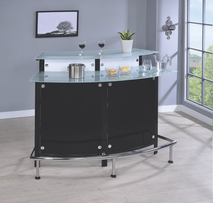 Modern Black Free Standing Corner Bar Unit