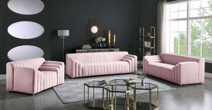 Delia Velvet Living Room Collection in 5 Color Options