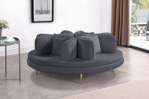 Roundabout Velvet Accent Sofa in 5 Color Options