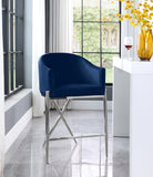 Xara Velvet Stool with Chrome Legs in 3 Color Options