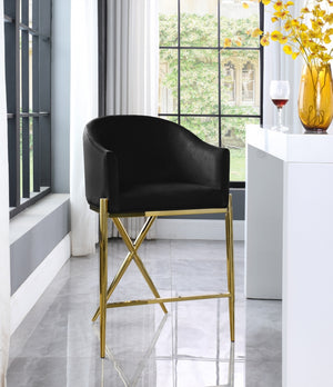 Xara Velvet Stool with Gold Legs in 6 Color Options