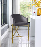 Xara Velvet Stool with Gold Legs in 6 Color Options