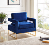 Noel Velvet Accent Chair with Gold Legs in 4 Color Options