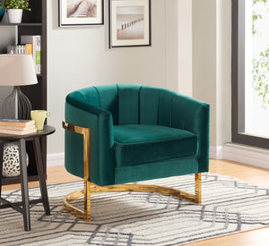 Cara Velvet Accent Chair with Gold Stainless Steel Base in 4 Color Options